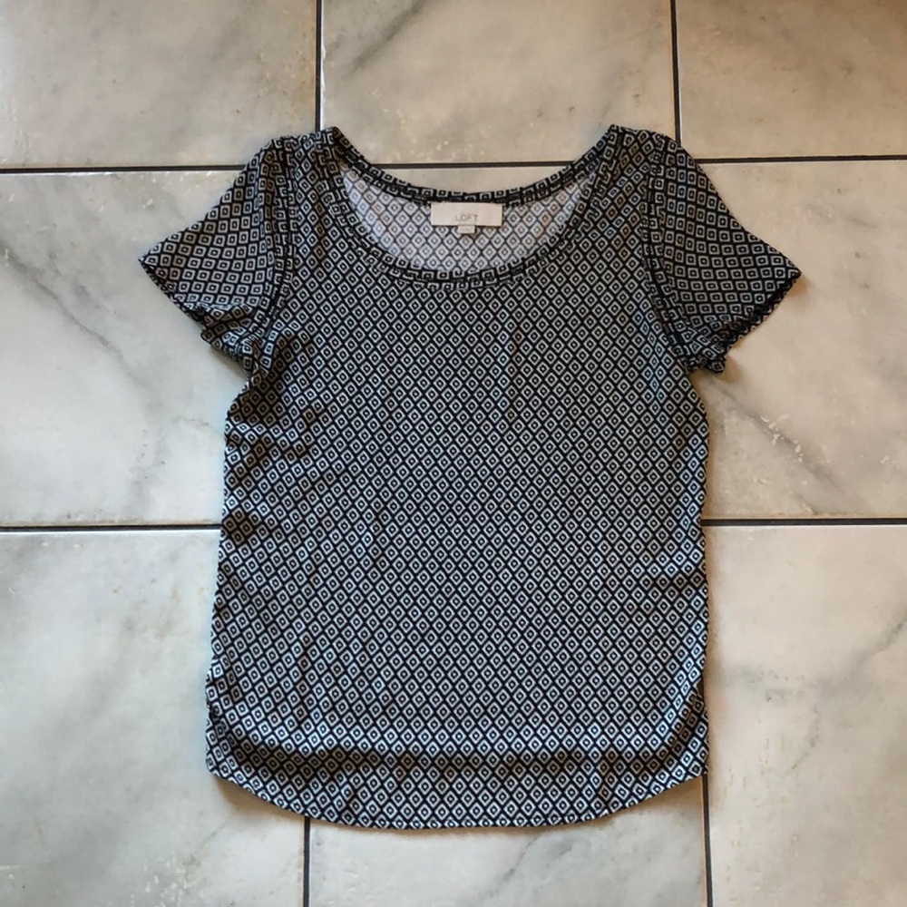 Loft black and white  blouse
